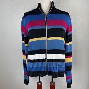 Dress Barn Full Zip Sweater Top Size M EUC